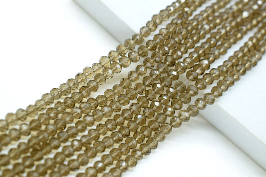 Smokey Quartz Faceted Beads/Loose Stone Beads/JewelryMaking Beads/Smokey Quartz Beads Strand/Rondelle Beads/13 inche beads Strand
