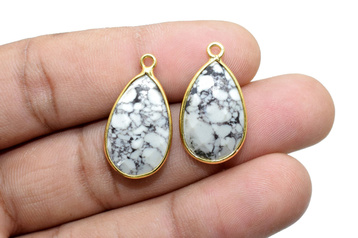 Dendrite Opal 12x20mm single bail charm,Dendrite Opal Teardrop Gold Plated bezel,Dendrite Opal Bezel,jewelry making charm,Gold bezel, bezels