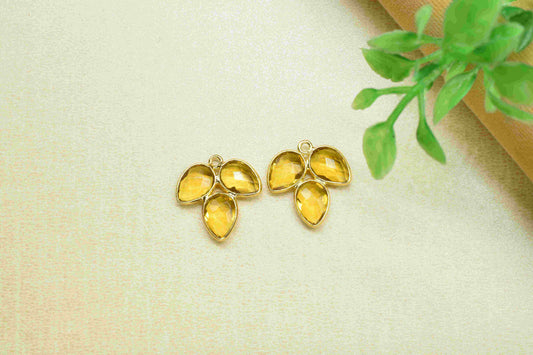 Citrine component,Handmade Jewelry,Citrine Quartz Bezel Component,Citrine Jewelry Making Supply,Gemstone Component,Attached Bezel Pendant