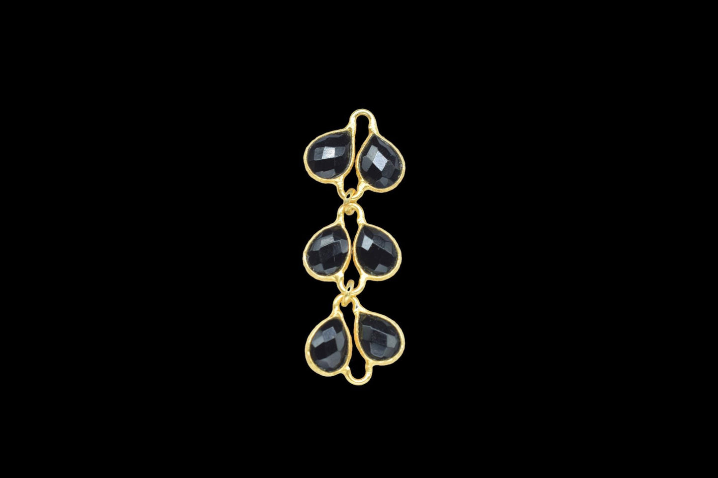 Black Onyx Pednant Charms/Gold Plated Charms/Brass Connnector Charms/Onyx Pendant Jewelry/Dangle Pendant/Women Jewelry/Handmade Jewelry/