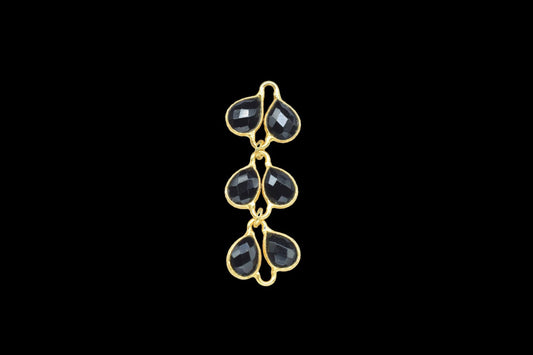 Black Onyx Pednant Charms/Gold Plated Charms/Brass Connnector Charms/Onyx Pendant Jewelry/Dangle Pendant/Women Jewelry/Handmade Jewelry/