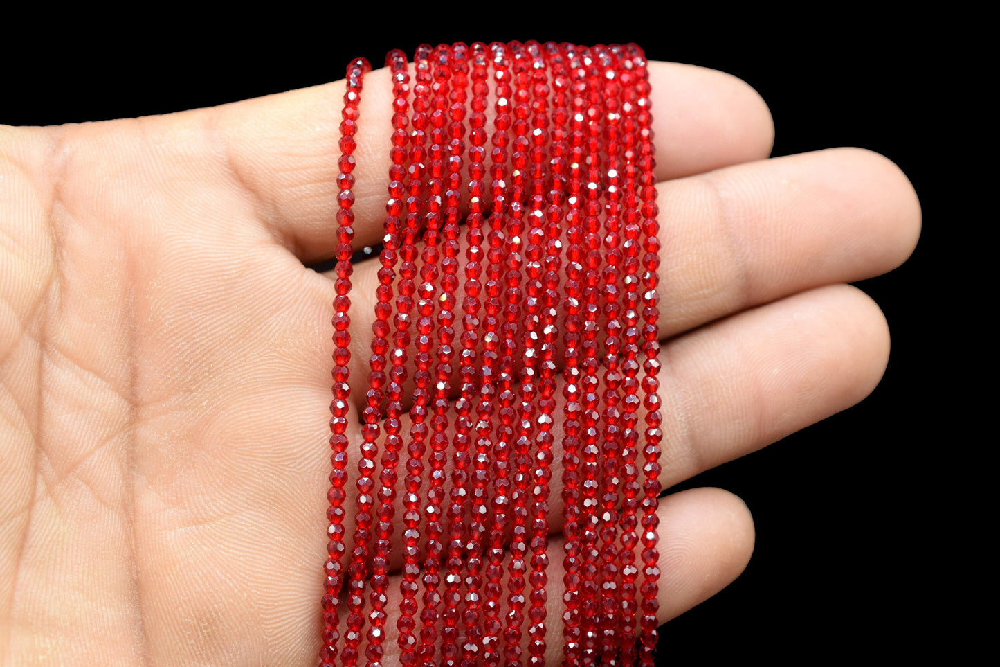 Red Quartz Faceted Beads/Beads Strand/Jewerly Making Beads/2mm Red Beads Strand/Loose Gemstone Beads/Rondelle Beads/Gift