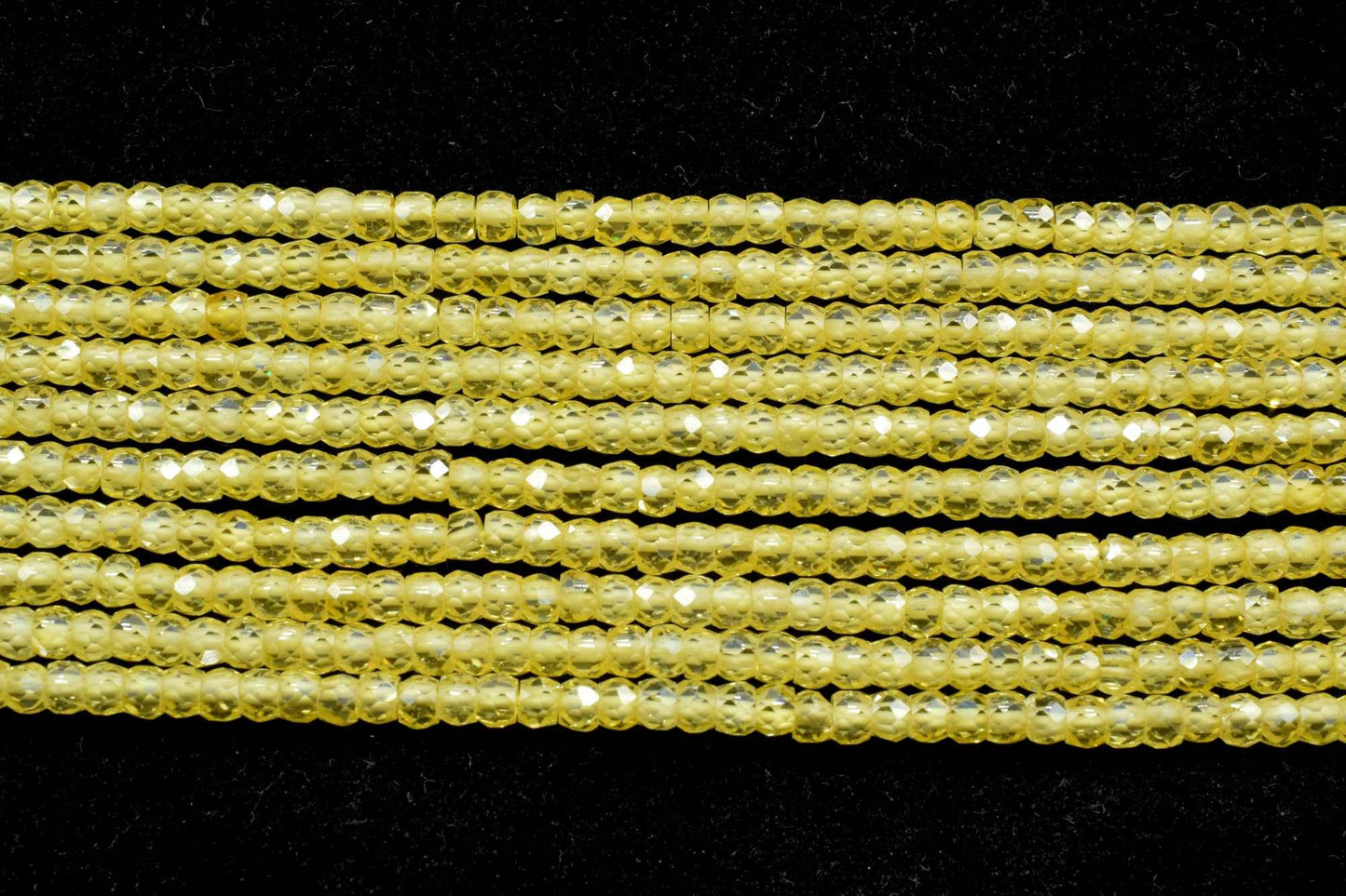 Yellow Sapphire 3mm Faceted Rondelle Beads,Natural Micro Yellow Sapphire Cubic Zircon Faceted Rondelle Beads/Yellow Sapphire Cubic Zirconia