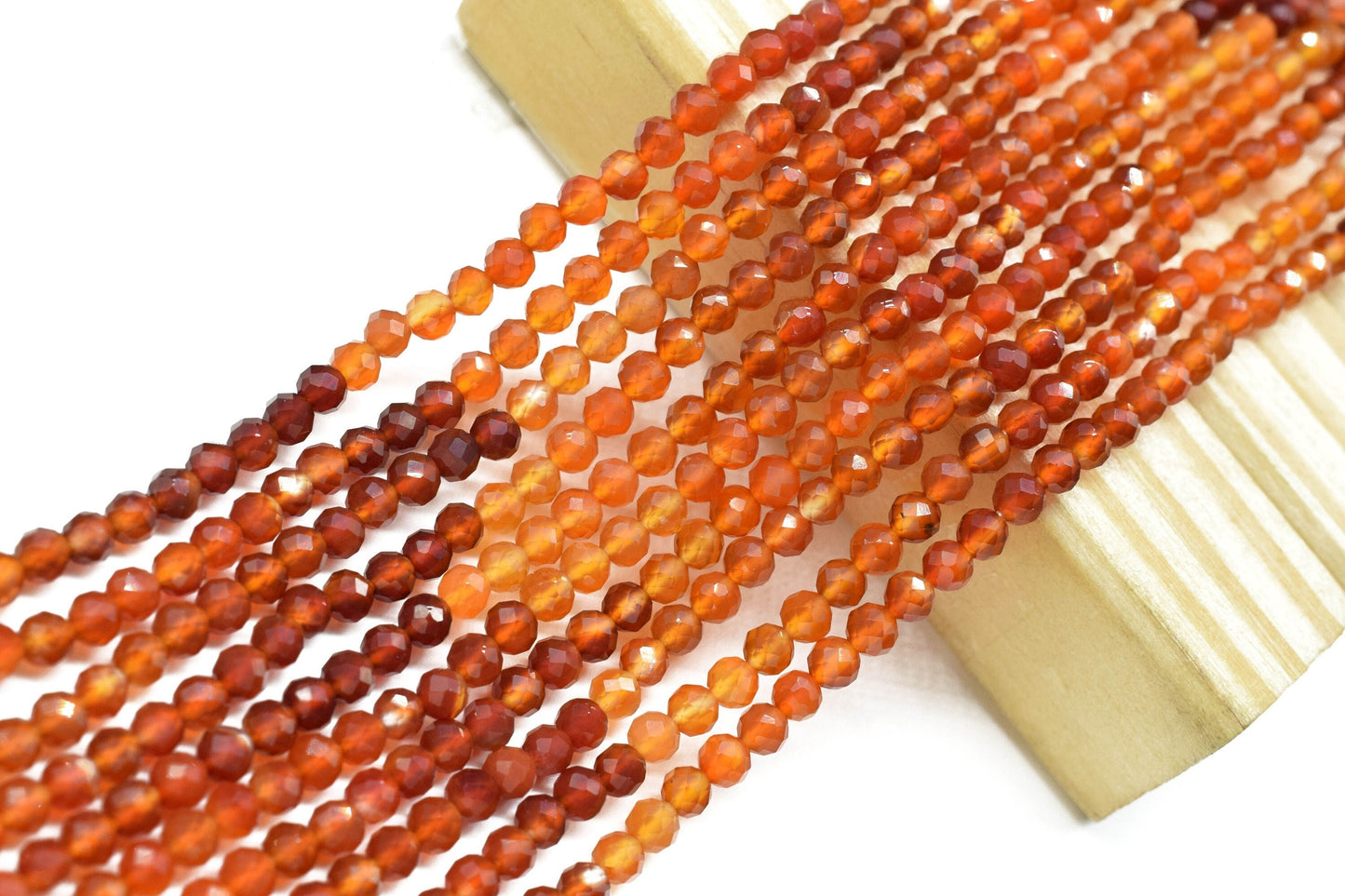 Carnelian Faceted Beads,3mm Rondelle,Carnelian Shaded Beads,Micro faceted beads,Gemstone Beads Strand,Carnelian Beads Strand Jewelry Gift