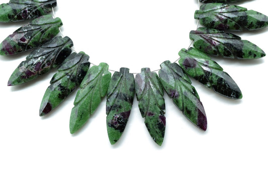 Natural Ruby Zoisite 10x30mm carved Briolettes,,Gemstone Briolettes,Ruby Zoisite Carved Briolettes,Ruby Zoisite Carved Fancy Shape Briolette